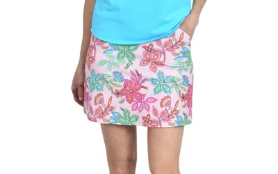 Southwind Fairway Skort In Pink Vinca In White