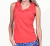 Southwind Pebble Beach Ruffle Top In Red In Pink
