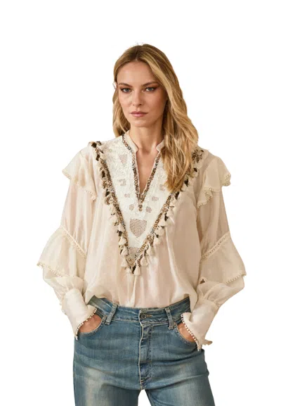 Souvenir Blue Woman  Embroidered Neck In Other