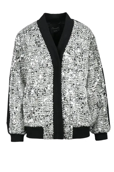 Souvenir Bouclé Jacket With Snaps - Silver In Multi
