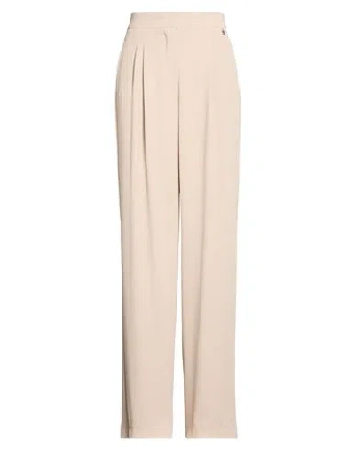 Souvenir Privée Woman Pants Beige Size M Polyester, Elastane In Pink