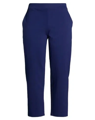 Souvenir Privée Woman Pants Navy Size Xl Viscose, Polyamide, Elastic Fibres In Blue