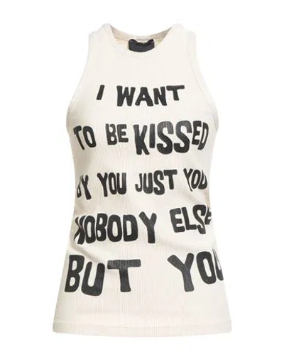 Souvenir Privée Woman Tank Top Cream Size L Viscose, Polyamide, Elastane