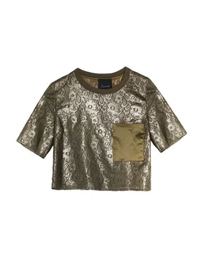 Souvenir Privée Woman Top Military Green Size M Polyester, Elastane