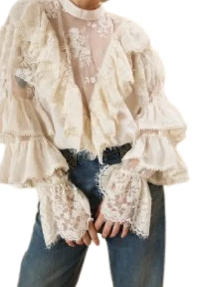 Souvenir Shirt Woman  Rouches In White