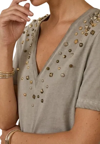 Souvenir T-shirt Mud Woman  Studs In Gray