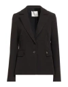 Souvenir Woman Blazer Black Size L Polyester, Elastane In Black