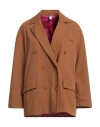 Souvenir Woman Blazer Brown Size M Polyester, Viscose, Elastane In Brown