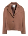 Souvenir Woman Blazer Brown Size M Viscose, Polyamide, Polyester, Elastane