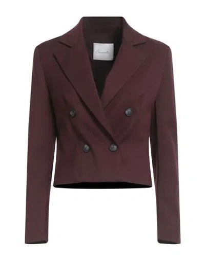 Souvenir Woman Blazer Burgundy Size Xs Polyester, Viscose, Elastane In Red