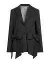 Souvenir Woman Blazer Charcoal Size M Polyester, Viscose, Elastane In Black