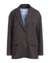 Souvenir Woman Blazer Chocolate Brown Size S Polyester, Viscose, Elastane