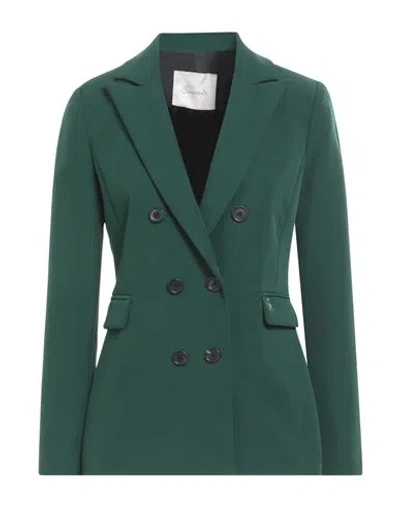 Souvenir Woman Blazer Emerald Green Size Xl Polyester, Elastane