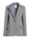 Souvenir Woman Blazer Grey Size M Polyester, Cotton In Gray