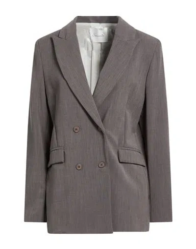 Souvenir Woman Blazer Grey Size M Polyester, Viscose, Elastane In Gray