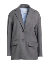 Souvenir Woman Blazer Grey Size S Polyester, Viscose, Elastane In Gray