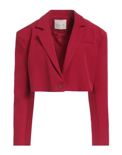 Souvenir Woman Blazer Red Size M Polyester, Elastane