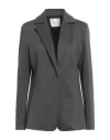 Souvenir Woman Blazer Steel Grey Size M Viscose, Polyamide, Elastane