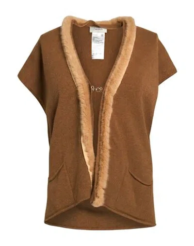 Souvenir Woman Cardigan Camel Size M Viscose, Polyester, Polyamide In Beige