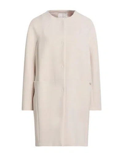 Souvenir Woman Coat Beige Size M Polyester, Viscose, Elastane