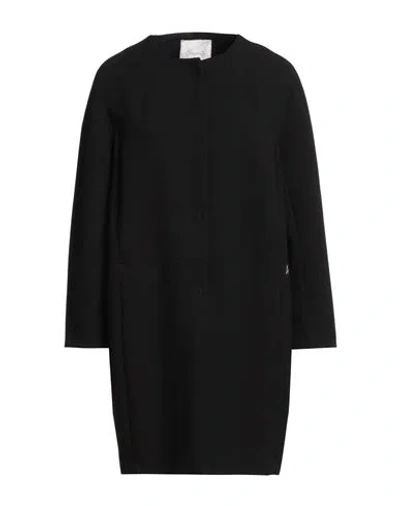Souvenir Woman Coat Black Size M Polyester, Viscose, Elastane