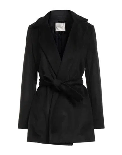 Souvenir Woman Coat Black Size Xs Polyester, Viscose
