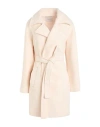 Souvenir Woman Coat Cream Size M Polyester In Neutral