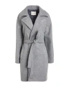 Souvenir Woman Coat Grey Size M Polyester In Gray