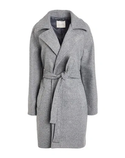 Souvenir Woman Coat Grey Size M Polyester In Gray