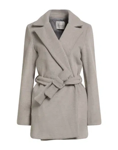 Souvenir Woman Coat Grey Size S Polyester, Viscose In Gray