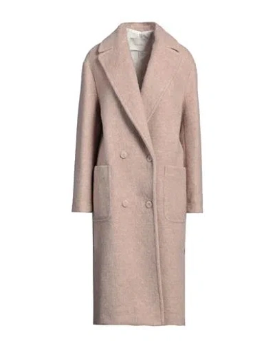 Souvenir Woman Coat Light Pink Size M Wool, Polyester