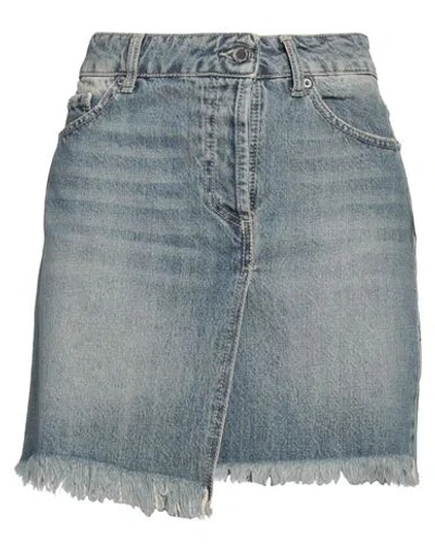 Souvenir Woman Denim Skirt Blue Size M Cotton