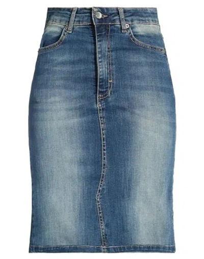 Souvenir Woman Denim Skirt Blue Size S Cotton, Elastane