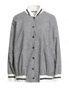 Souvenir Woman Jacket Black Size M Cotton, Polyester In Gray