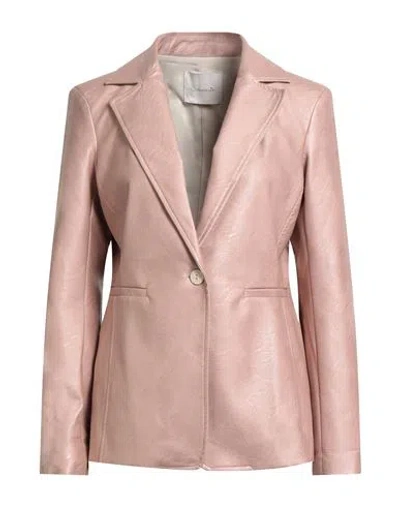Souvenir Woman Jacket Blush Size M Polyurethane, Viscose In Pink