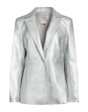 Souvenir Woman Jacket Silver Size M Polyurethane, Viscose In Silver