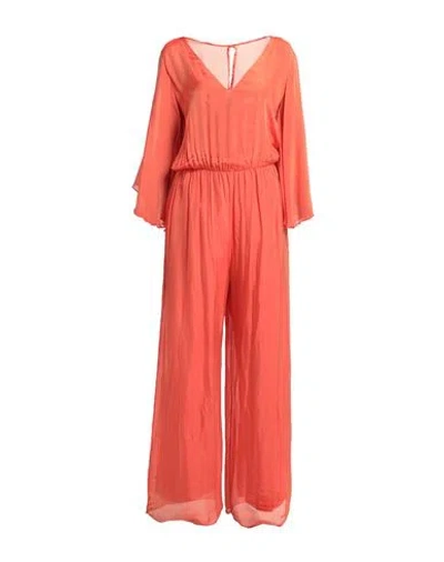 Souvenir Woman Jumpsuit Orange Size S Viscose, Silk