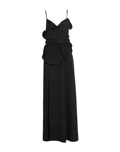 Souvenir Woman Maxi Dress Black Size L Polyester, Elastic Fibres