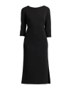 Souvenir Woman Midi Dress Black Size M Viscose, Polyester, Elastane