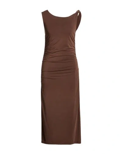 Souvenir Woman Midi Dress Brown Size S Modal, Polyamide, Elastane