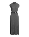 Souvenir Woman Midi Dress Grey Size S Viscose, Polyester, Elastane, Polyamide In Gray