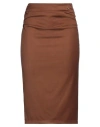 Souvenir Woman Midi Skirt Brown Size S Polyester, Viscose, Elastane