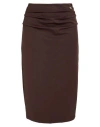 Souvenir Woman Midi Skirt Dark Brown Size S Polyester, Viscose, Elastane