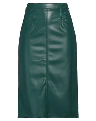 Souvenir Woman Midi Skirt Dark Green Size S Polyester, Polyurethane