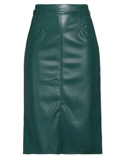 Souvenir Woman Midi Skirt Dark Green Size Xs Polyester, Polyurethane