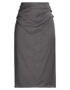 Souvenir Woman Midi Skirt Grey Size L Polyester, Viscose, Elastane In Gray