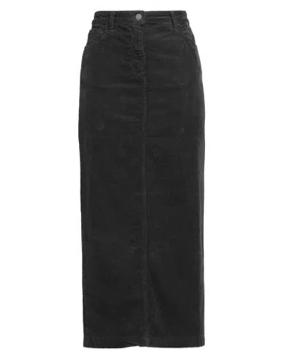 Souvenir Woman Midi Skirt Lead Size M Cotton, Elastane In Grey