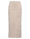 Souvenir Woman Midi Skirt Light Grey Size M Cotton, Elastane