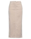 Souvenir Woman Midi Skirt Light Grey Size M Cotton, Elastane In Grey