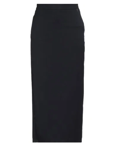 Souvenir Woman Midi Skirt Midnight Blue Size M Polyester, Viscose, Elastane In Black